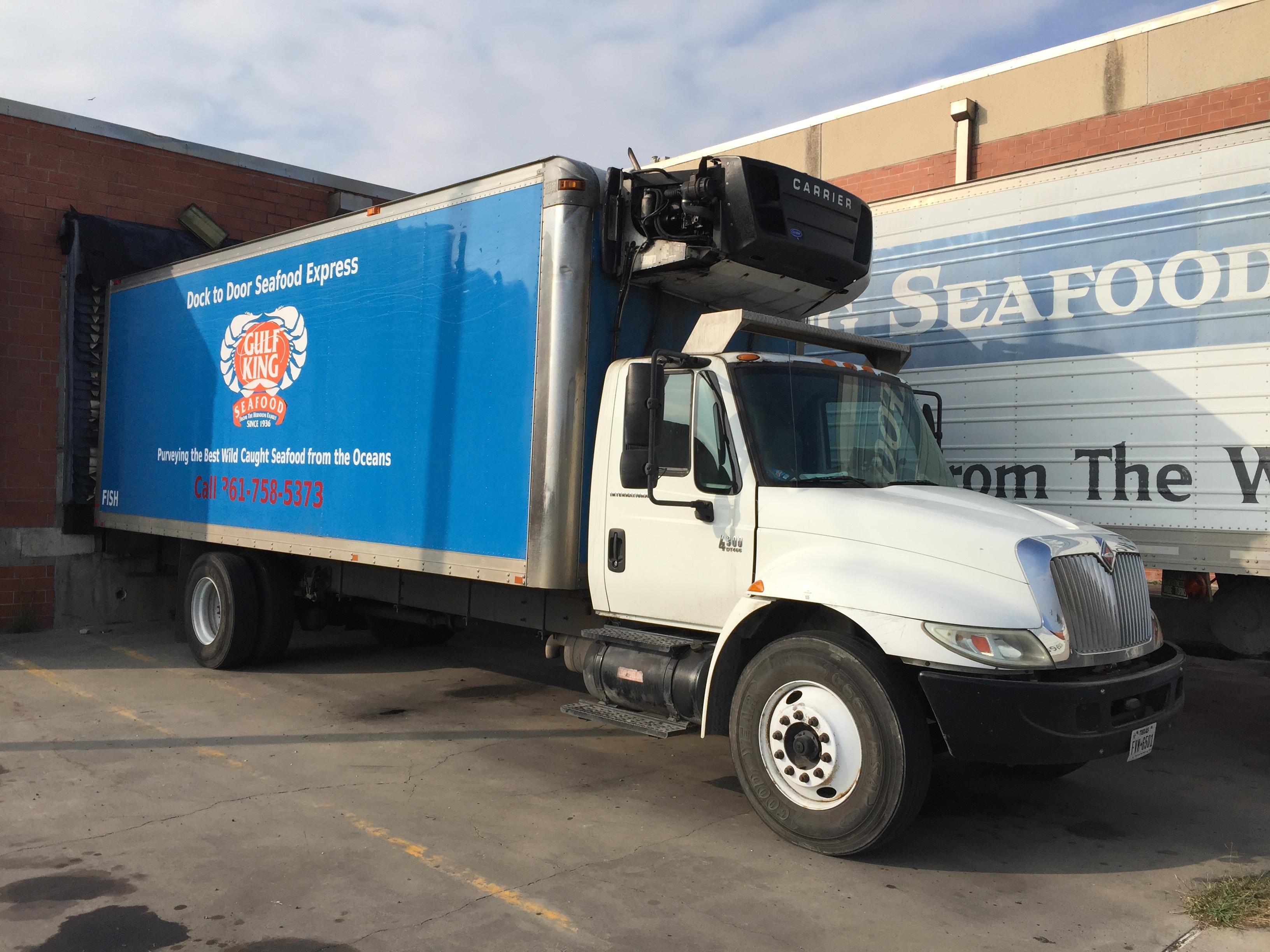 A photo of a Gulf King Seafood refrigerated truck.